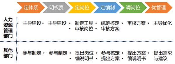 崗位管理中，人力資源部與其他部門如何分工