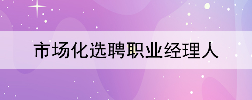 市場化選聘職業(yè)經(jīng)理人